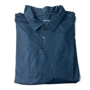 Walter Hagen DSG Polo Shirt Navy Blue Heather Long Sleeve Stretch Polo Shirt XXL